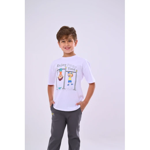 طقم كودو ومودو ولادي قطعتين - 14 سنة - زي ممتع ومرح من زيتون - زيتون - Image 3