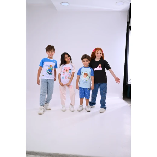 تي شيرت مشيع أسود للبنات - 4 سنوات - أسلوب صيفي من زيتون - زيتون - Image 7