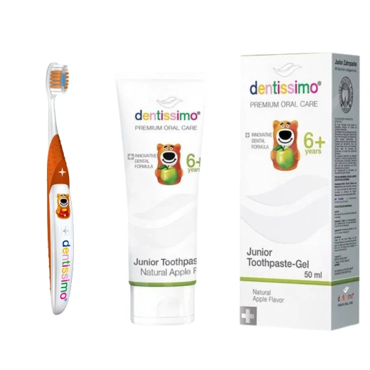 Dentissimo Toothpaste Gel for Kids with Toothbrush Ages 6+ Years - Dentissimo Toothpaste Gel for Kids with Toothbrush Ages 6+ Years -
