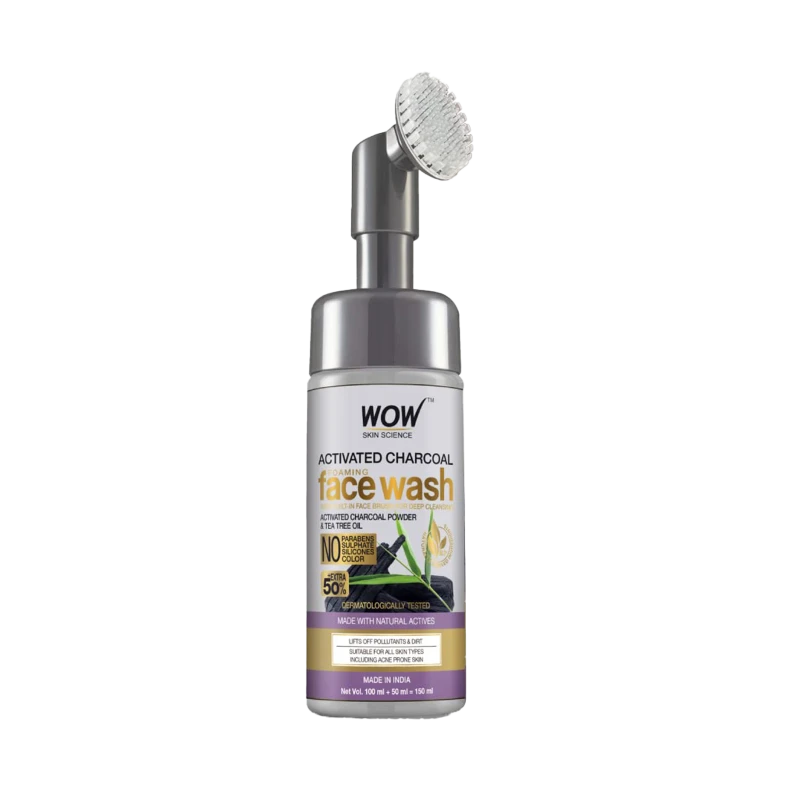 Wow Activated Charcol Foaming Face Wash 150 ML - Wow Skin Science