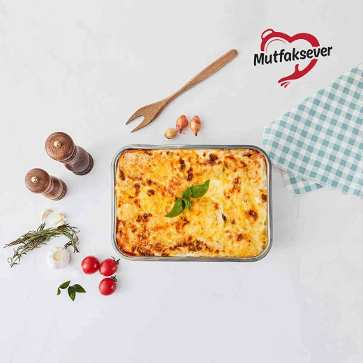 Karaca Mutfaksever Stainless Steel Lasagna Pot Size: 30 × 21 cm, perfect for lasagna and family-size dishes High-Quality Stainless Steel: Durable, rust-resistant material for long-lasting and healthy cooking. - karaca - Image 2