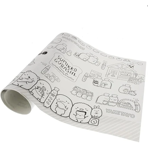 Kids Floor Coloring Paper Roll 3 Meter Long Random Shapes Drawing Activity Mat for Children Creative Learning Art Educational Toy for Home School Fun Craft Imagination Development Gift