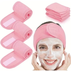 Premium Spa Headband for Skincare and Makeup, Soft Adjustable Non-Slip Facial Hair Band for Women, Comfortable Elastic Head Wrap for Washing Face, Applying Masks, Beauty Routine, Shower and Daily Use