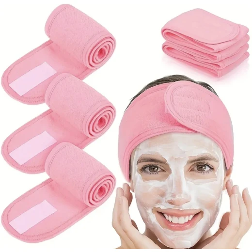 Premium Spa Headband for Skincare and Makeup, Soft Adjustable Non-Slip Facial Hair Band for Women, Comfortable Elastic Head Wrap for Washing Face, Applying Masks, Beauty Routine, Shower and Daily Use