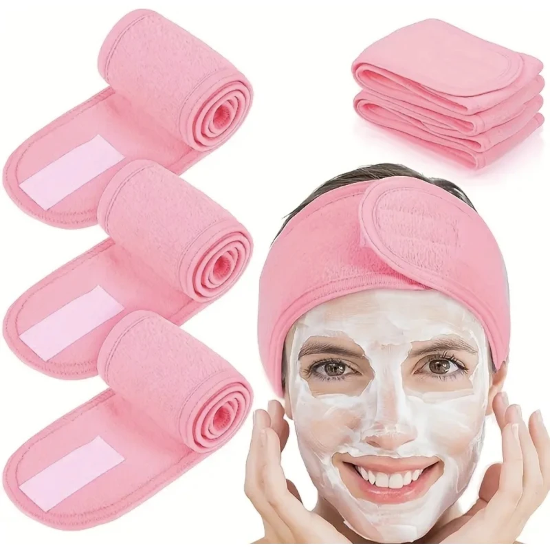 Premium Spa Headband for Skincare and Makeup, Soft Adjustable Non-Slip Facial Hair Band for Women, Comfortable Elastic Head Wrap for Washing Face, Applying Masks, Beauty Routine, Shower and Daily Use - Quwa