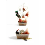 Deluxe Festive Christmas Basket - Santa Socks, Gingerbread Ornament, Snow Globe & Pine Tree Candle