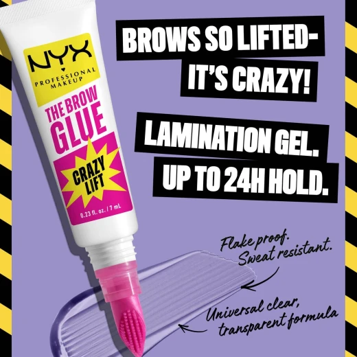 NYX The Brow Glue Crazy Lift Brow Lamination Gel- Transparent - 7 mL - Nyx professional makeup - Image 2