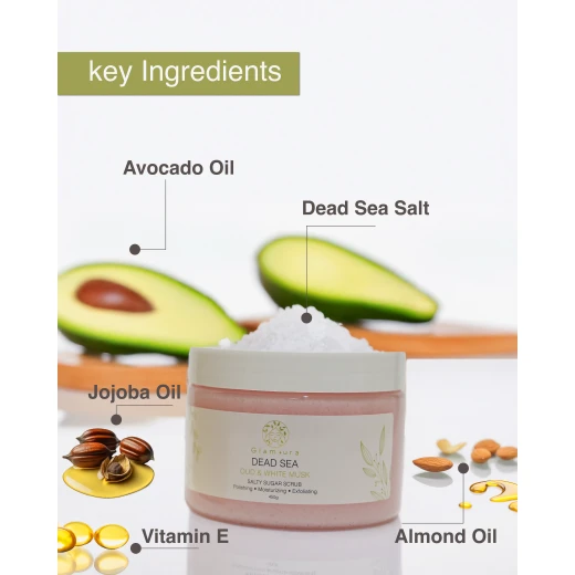 Glamura Oud & White Musk Scrub – Exfoliating Body Scrub | Dead Sea Salt + Natural Oils-450g - Glamura - Image 2