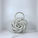 The "Rose" bag, but in a royal white color, 28 cm in diameter - Hudamade