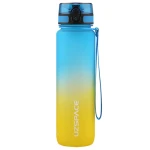 UZSPACE Sports Plastic Water Bottle 1000 ml Blue and Yellow, One Piece - Uzspace