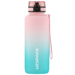 UZSPACE Sports Plastic Water Bottle 1500 ml Pink and Cyan, One Piece