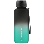 UZSPACE Sports Plastic Water Bottle 1500 ml Black and Green, One Piece - Uzspace