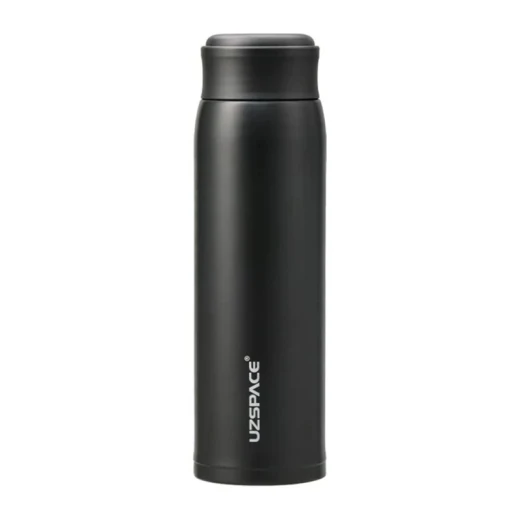 UZSPACE Stainless Steel Thermal Water Bottle 500 ml with Leak-Proof Lid in Cloudy Black color - Uzspace - Image 2