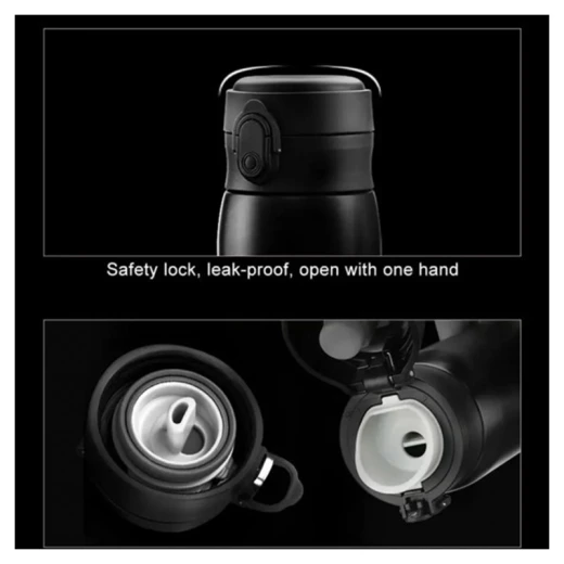 UZSPACE Stainless Steel Thermal Water Bottle 500 ml with Leak-Proof Lid in White color - Uzspace - Image 3