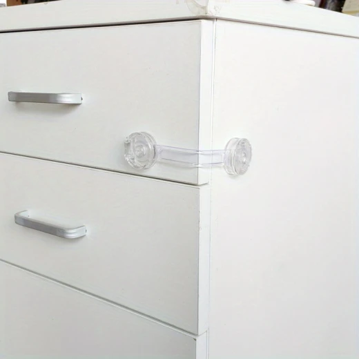 Child Safety Locks No Drill Adjustable Cabinet Drawer Latch Set of 2 - Image 2