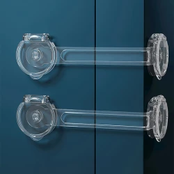 Child Safety Locks No Drill Adjustable Cabinet Drawer Latch Set of 2