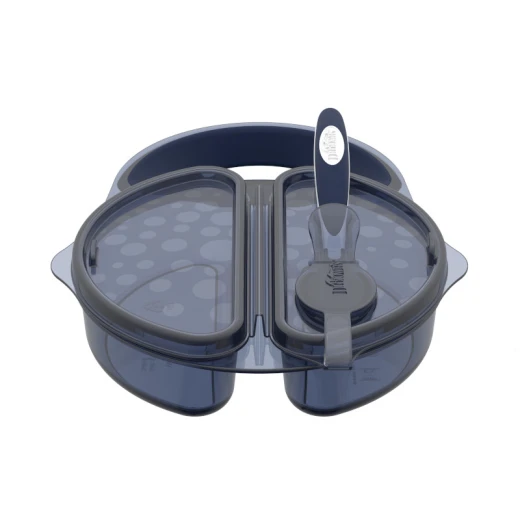Dr.Brown's Travel Fresh™ Bowl & Snap-in Spoon, Dark Blue, 1-Pack - Dr. Brown's - Image 2