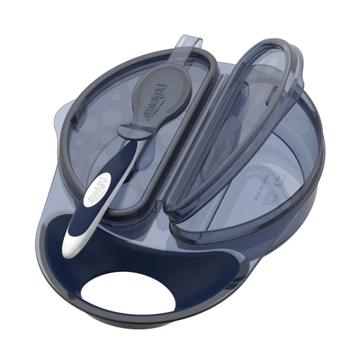 Dr.Brown's Travel Fresh™ Bowl & Snap-in Spoon, Dark Blue, 1-Pack - Dr. Brown's - Image 4
