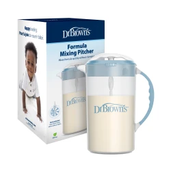 Dr. Brown’s Baby Formula Mixing Pitcher with Adjustable Stopper, Locking Lid & No Drip Spout, Blue , BPA Free, 36 oz/1,100 ml