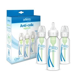 Dr. Brown's Plastic Narrow-Neck Options+ Bottle, 8 oz/250 ml, 3-pack