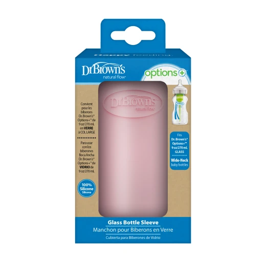 Dr.Browns Wide -Neck Glass Bottle Silicone Sleeve , 9oz / 270ml , Pink , 1-pack Dr.Browns Wide -Neck Glass Bottle Silicone Sleeve , 9oz / 270ml , Pink , 1-pack