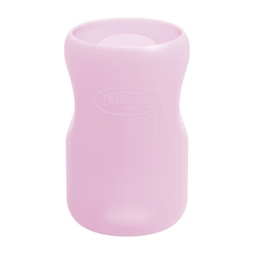 Dr.Browns Wide -Neck Glass Bottle Silicone Sleeve , 9oz / 270ml , Pink ,  1-pack - Dr. Brown's - Image 2