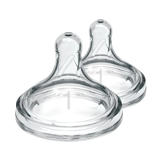 حلمات سيليكون عريضة العنق، المستوى 1 (من 0 إلى 3 أشهر)، عبوة من قطعتين من دكتور براونز - دكتور براونز - Image 2