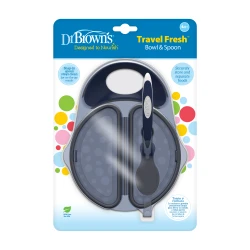 Dr.Brown's Travel Fresh™ Bowl & Snap-in Spoon, Dark Blue, 1-Pack