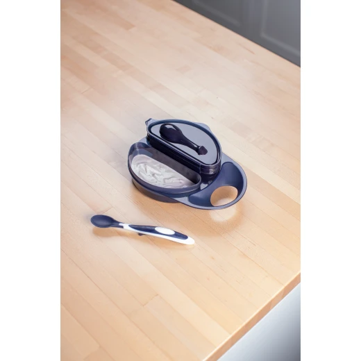 Dr.Brown's Travel Fresh™ Bowl & Snap-in Spoon, Dark Blue, 1-Pack - Dr. Brown's - Image 7