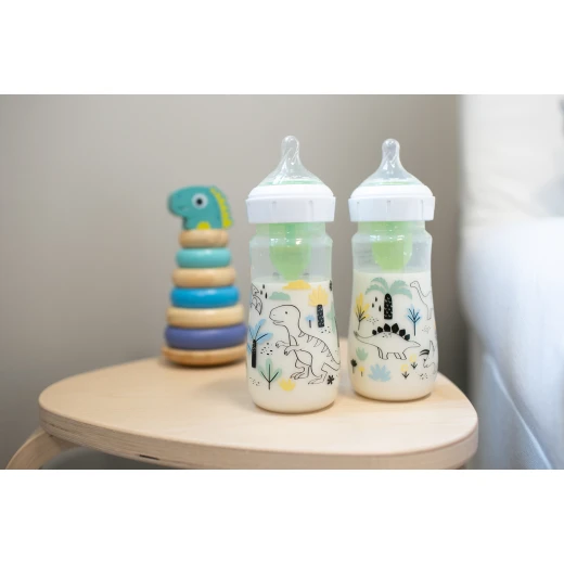 Dr. Browns Plastic Wide-Neck Options+ Bottle, 9 oz/270 ml , Dinosaurs Design, 2-Pack - Dr. Brown's - Image 2