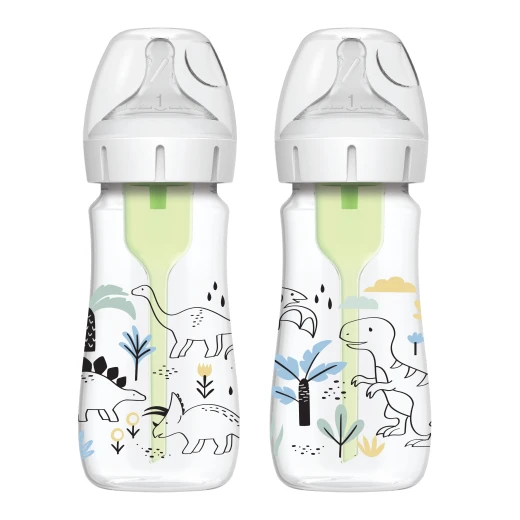 Dr. Browns Plastic Wide-Neck Options+ Bottle, 9 oz/270 ml , Dinosaurs Design, 2-Pack - Dr. Brown's - Image 3