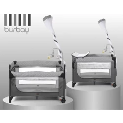 سرير اطفال , بجانب سرير الأم بميزة الهزاز و سهولة الاغلاق و الفتح و التنقل السهل بواسطة العجال