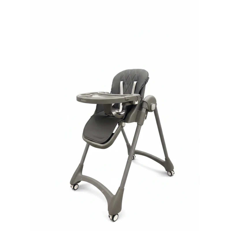 Burbay Adjustable High Chair for Babies & Toddlers – Reclining Backrest & Rolling Wheels - Burbay