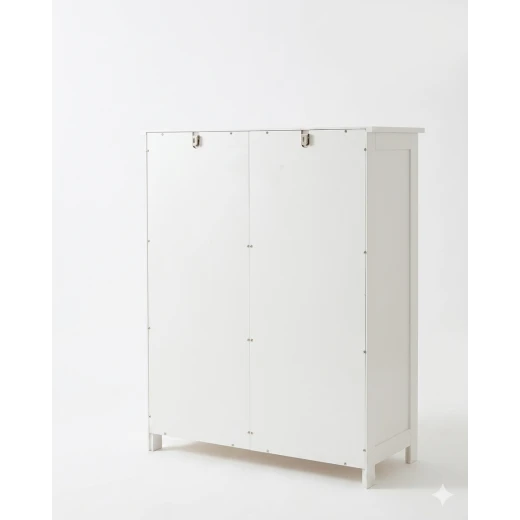 White Wooden Nursery Storage Cabinet with 3 Drawers and 1 Door Freestanding Baby Organizer Unit 30x60x81 cm - Image 4