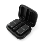ميكروفون لاسلكي Rode Ultra-Compact Wireless Micro USB-C أسود، تصميم صغير محمول، اتصال مباشر بدون أسلاك، مع مرسلين مشبكين، تقنية GainAssist لصوت نقي، بطارية حتى 21 ساعة، مثالي للتصوير والبودكاست - رود