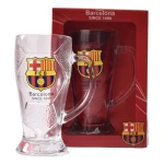 Official FC Barcelona glass mug with an approximate capacity of 500ml, stylish and modern design for club fans, ideal for everyday use or as a special gift for fans young and old alike - Creative's