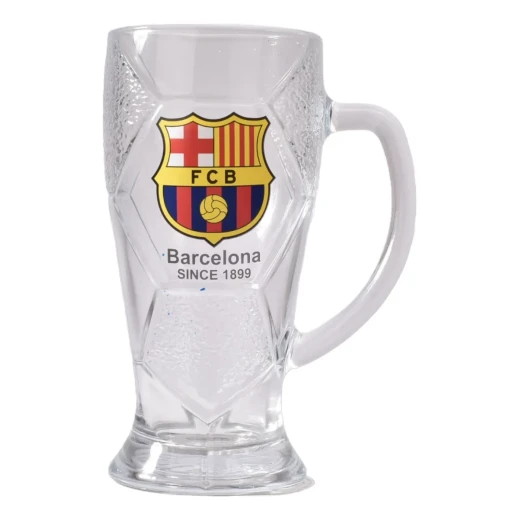 Official FC Barcelona glass mug with an approximate capacity of 500ml, stylish and modern design for club fans, ideal for everyday use or as a special gift for fans young and old alike - Creative's - Image 3