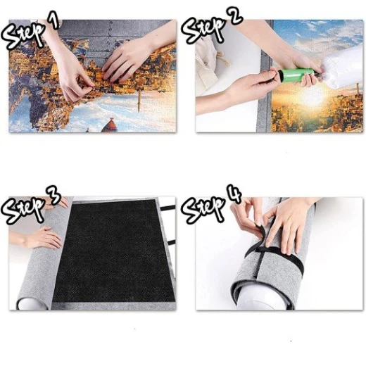 Puzzle Roll Up Mat Set, 105×70 cm, suitable for puzzles of 500 to 1500 pieces. A practical design to store and preserve puzzle pieces easily, keeping them organized and allowing easy transport during play - Creative's - Image 2