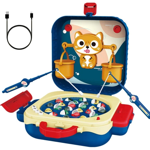 An electric fishing bag for children, measuring 29.8×12×25.3 cm, designed with innovative technology to facilitate fishing, with attractive colors and high safety, giving children a fun and interactive experience to enhance their skills An electric fishing bag for children, measuring 29.8×12×25.3 cm, designed with innovative technology to facilitate fishing, with attractive colors and high safety, giving children a fun and interactive experience to enhance their skills