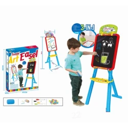 لوح رسم وتعليم للأطفال 3 في 1 (Funny Art Easel)، وهو مصمم لتوفير تجربة تعليمية وإبداعية متكاملة للأطفال من سن 3 سنوات فما فوق. متوفر في لون الازرق والزهر