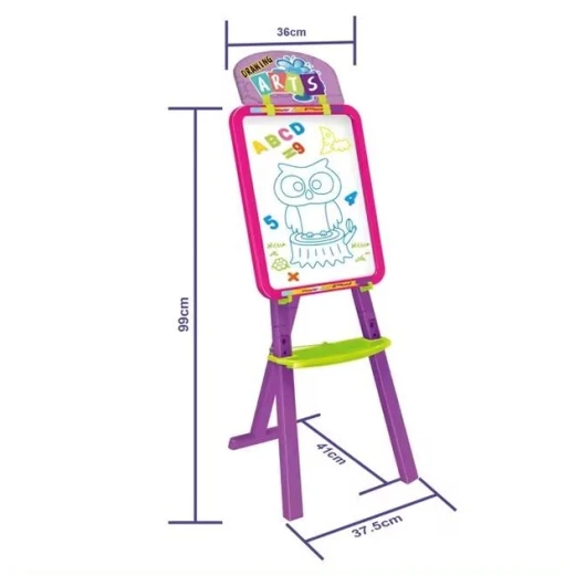 لوح رسم وتعليم للأطفال 3 في 1 (Funny Art Easel)، وهو مصمم لتوفير تجربة تعليمية وإبداعية متكاملة للأطفال من سن 3 سنوات فما فوق. متوفر في لون الازرق والزهر - Image 4