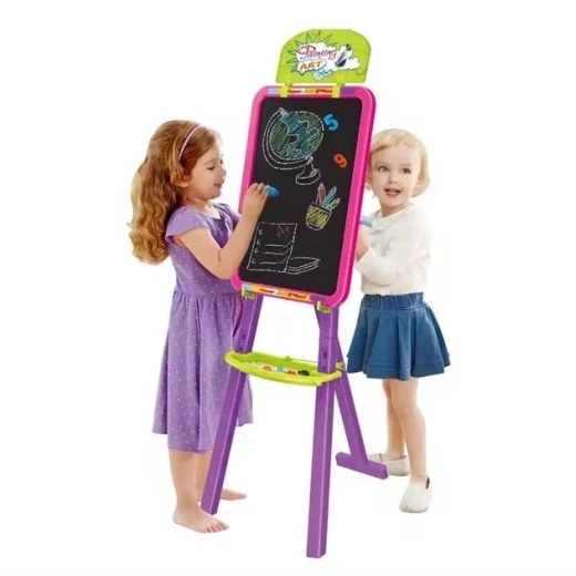 لوح رسم وتعليم للأطفال 3 في 1 (Funny Art Easel)، وهو مصمم لتوفير تجربة تعليمية وإبداعية متكاملة للأطفال من سن 3 سنوات فما فوق. متوفر في لون الازرق والزهر - Image 8