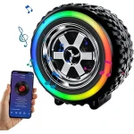 مكبر صوت بلوتوث محمول Redwingy G2389 - مكبر صوت لاسلكي بتصميم إطار سيارة، شكل أنيق مستوحى من السيارات مع صوت قوي، جهاز صوتي قابل لإعادة الشحن للاستخدام المنزلي والخارجي والحفلات - كرييتيفز