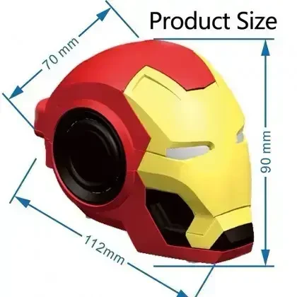 سماعات Iron Man على شكل خوذة الرجل الحديدي مع إضاءة LED جذابة، تصميم عصري وممتع لعشاق مارفل، تقدم صوتًا واضحًا وتجربة ترفيهية مبتكرة للأطفال والمراهقين والكبار - كرييتيفز - Image 2