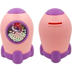 Rocket Piggy Bank is an educational electronic piggy bank for children, designed to encourage saving in a fun and interactive way