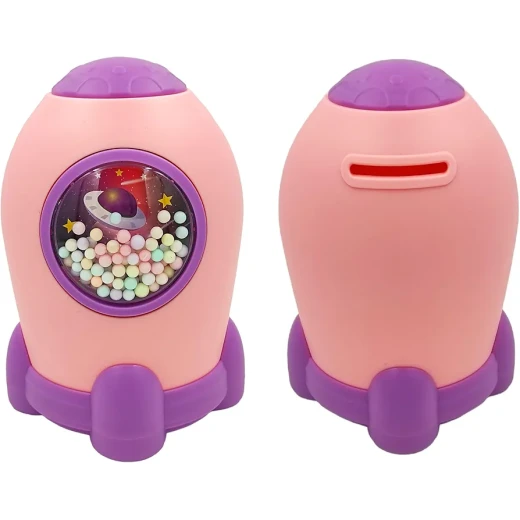 Rocket Piggy Bank is an educational electronic piggy bank for children, designed to encourage saving in a fun and interactive way