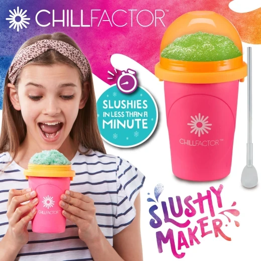 كوب صانع السلاش من تشيل فاكتور (ChillFactor Slushy Maker) باللون الأخضر النيوني واالزهر والكحلي.يعتمد هذا المنتج على تقنية التجميد السريع لتحويل المشروبات السائلة إلى سلاش مثلج في ثوانٍ معدودة من خلال الضغط المستمر على جوانب الكوب - كرييتيفز - Image 5