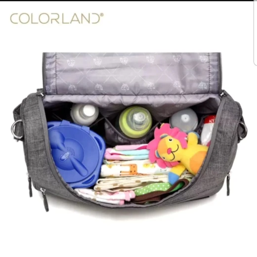 COLORLAND Diaper Bag Messenger Hobos Multifunction Waterproof Maternity Bag  gray - Colorland - Image 6