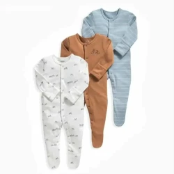 Colorland Mamas & Papas Long-Sleeve Baby Overall 3 Pieces In One Pack 0-3 Month