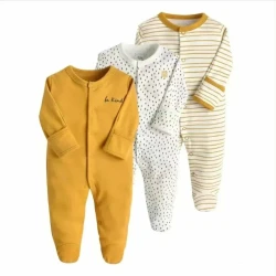 Colorland mamas & papas  Long-Sleeve Baby Overall 3 Pieces In One Pack 0-3 Months
